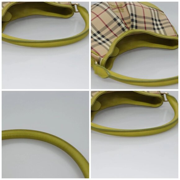 BURBERRY Nova Check Shoulder Bag PVC Leather Beige Auth BD897 - Picture 16 of 16